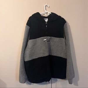 Fleece Black and Gray Gradient Hoodie - FILA 2XL